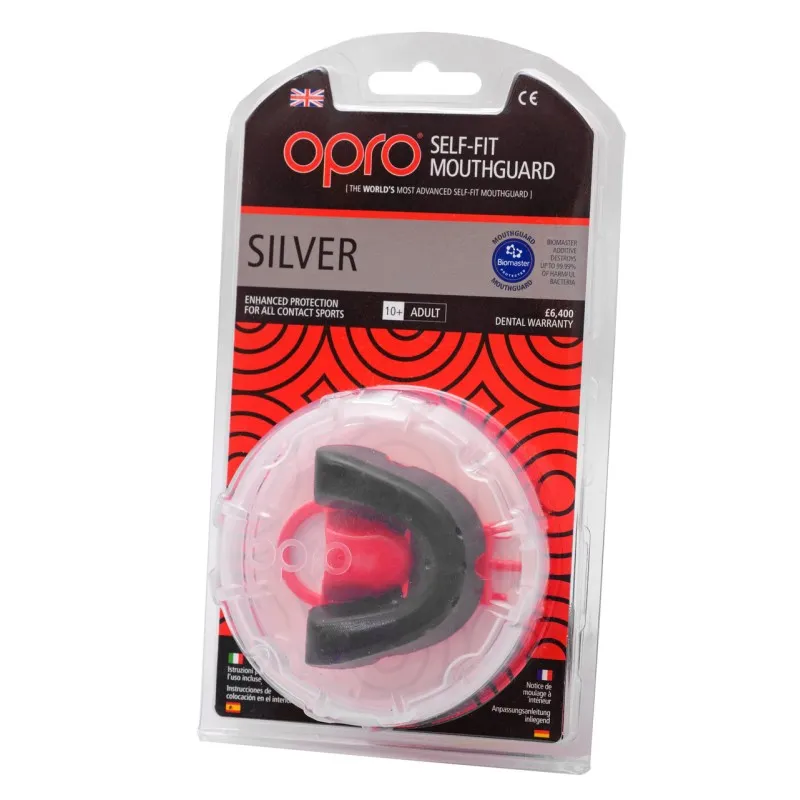 Капа OPRO Silver Black/Red (art.002189001)