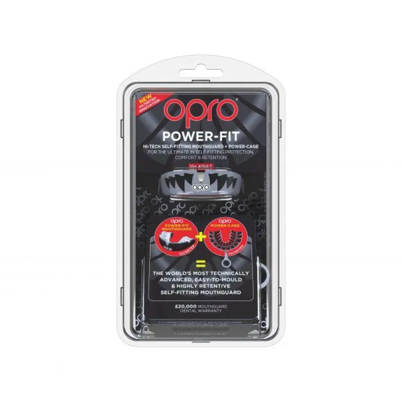 Капа OPRO Power - Fit Aggression-Jaws Silver / White (art. 002270002)