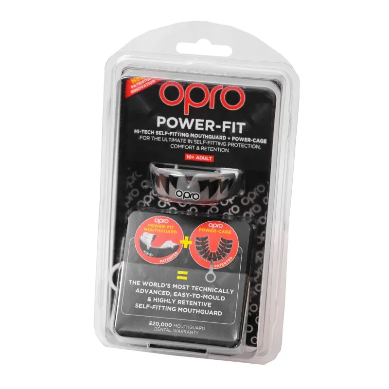 Капа OPRO Power - Fit Aggression-Jaws Silver / White (art. 002270002)
