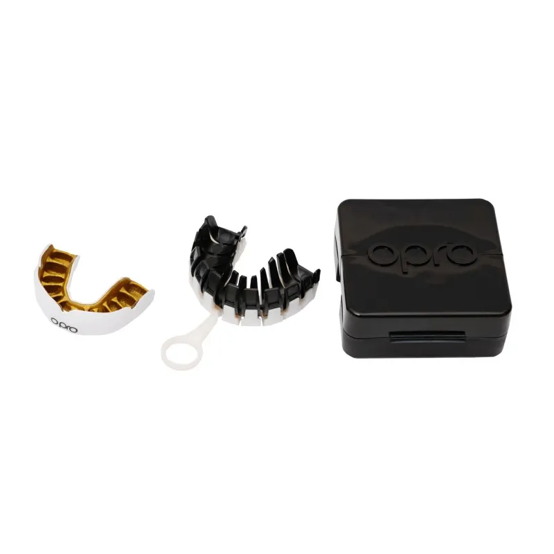 Капа OPRO Power-Fit Single Series White/Gold (art.002268004)