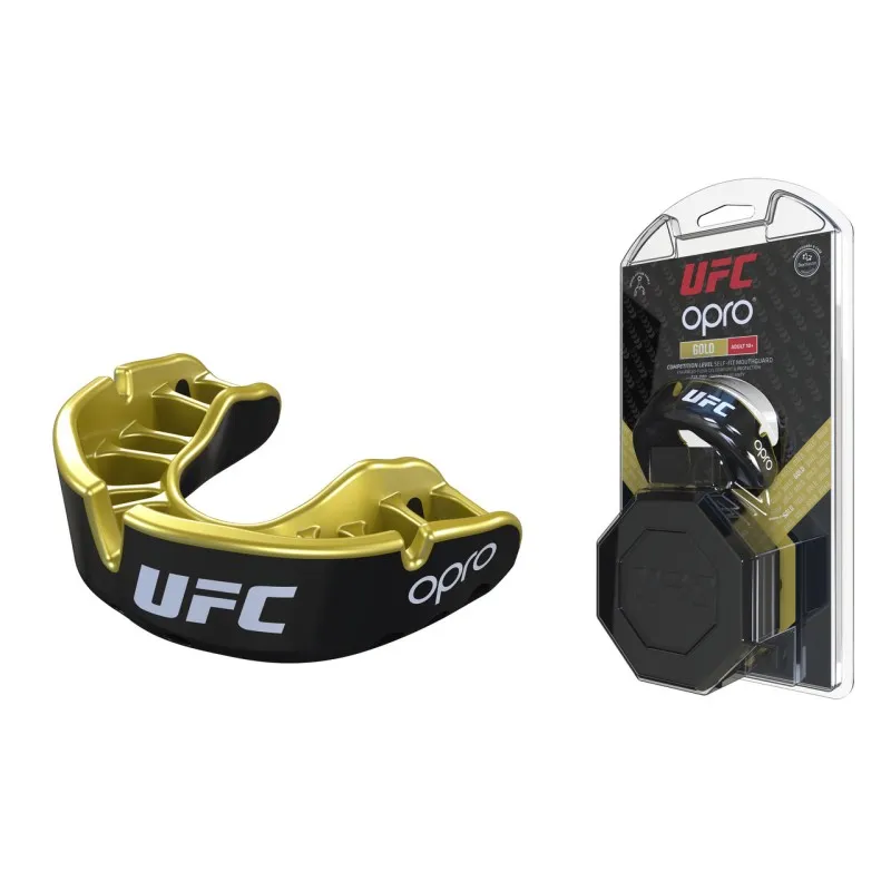 Капа OPRO Gold UFC Hologram Black Metal/Gold (art.002260001)