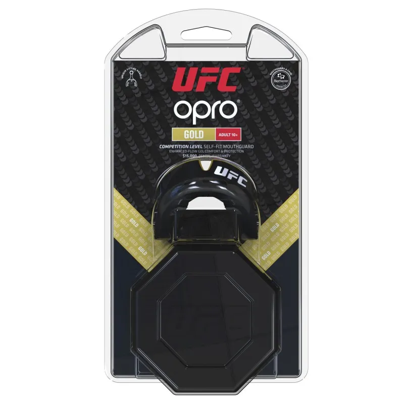 Капа OPRO Gold UFC Hologram Black Metal/Gold (art.002260001)