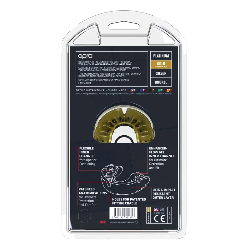 Капа OPRO Gold UFC Hologram Black Metal/Gold (art.002260001)