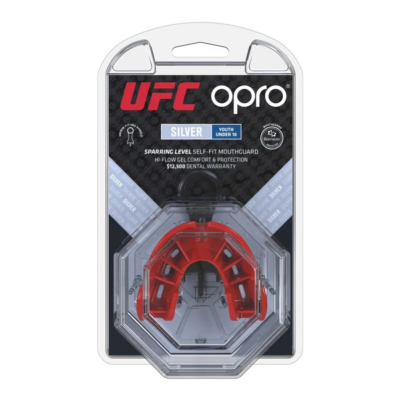 Капа OPRO Junior Silver UFC Hologram Black/Red (art.002265002)