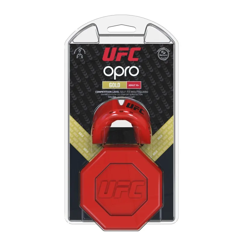 Капа OPRO Gold UFC Hologram Red Metal/Silver (art.002260002)