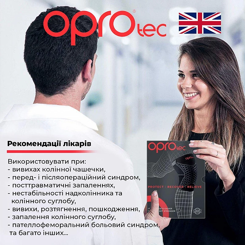 Наколенник спортивный OPROtec Knee Support with Closed Patella TEC5730-XL Черный  XL