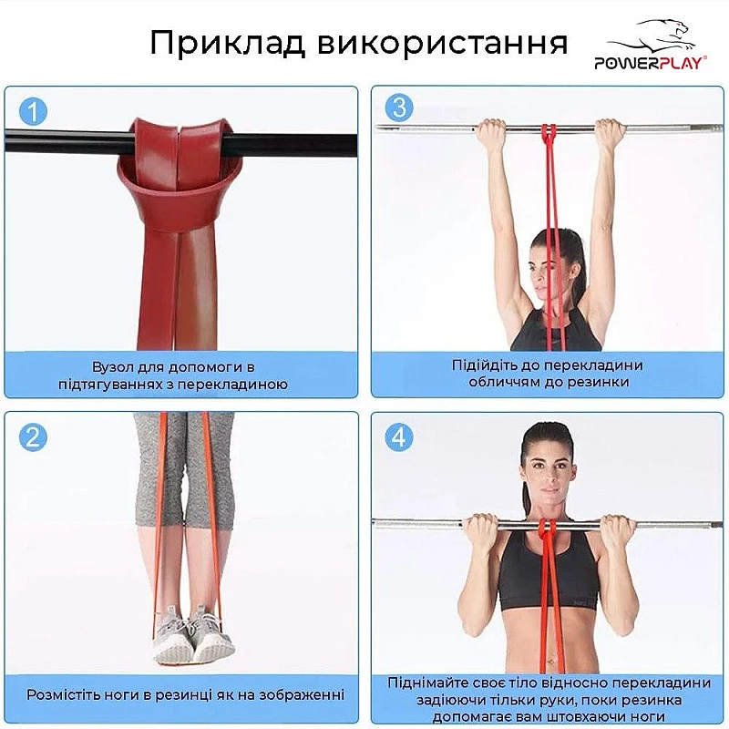 Резиновая петля для тренировок PowerPlay 4115 Level 4 (14-39 кг) Красная