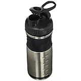 Спортивная бутылка-шейкер BlenderBottle SportMixer Stainless Steel Black 820ml (из нержавеющей пищевой cтали)