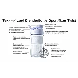 Спортивная бутылка-шейкер BlenderBottle SportMixer Twist 20oz/590ml White (ORIGINAL)