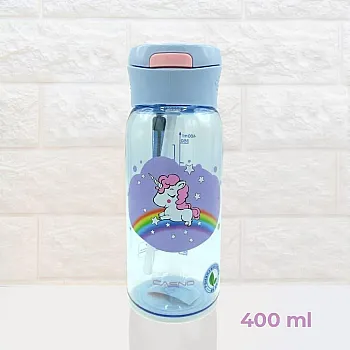 Бутылка для воды CASNO 400 мл KXN-1195 Сиреневая (Единорог) с соломинкой