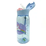 Бутылка для воды CASNO 400 мл KXN-1195 Сиреневая (Единорог) с соломинкой