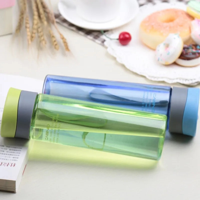 Бутылка для воды CASNO 600 мл KXN-1145 Голубая + пластиковый венчик