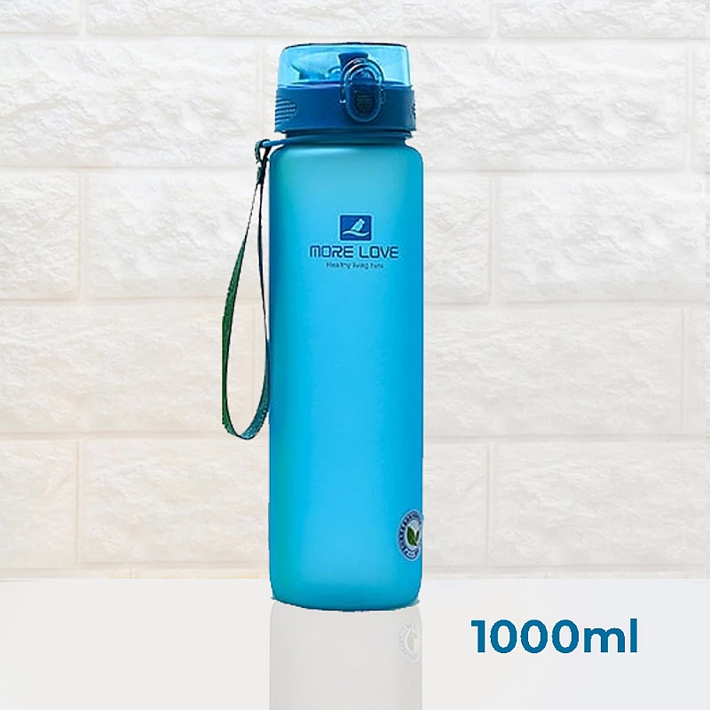 Бутылка для воды CASNO 1050 мл MX-5041 More Love Голубая