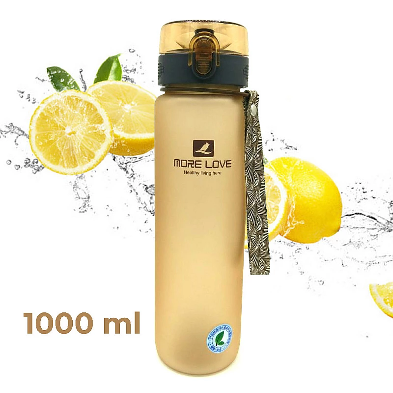 Бутылка для воды CASNO 1050 мл MX-5041 More Love Коричневая