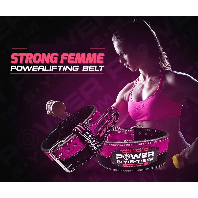 Пояс для пауэрлифтинга Power System PS-3850 Strong Femme Black/Pink M