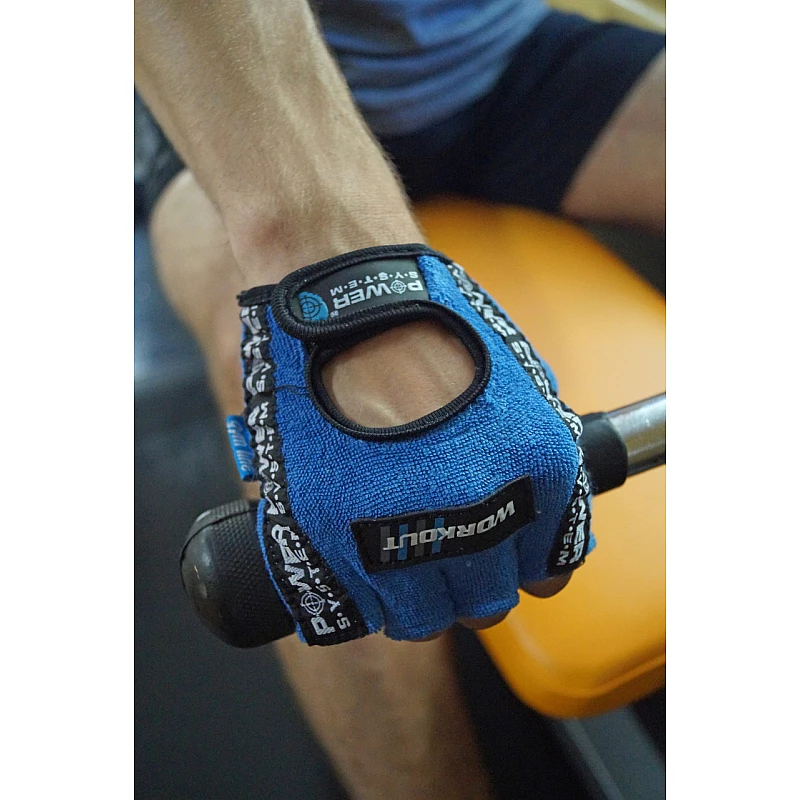 Перчатки для фитнеса и тяжелой атлетики Power System Workout PS-2200 Blue L