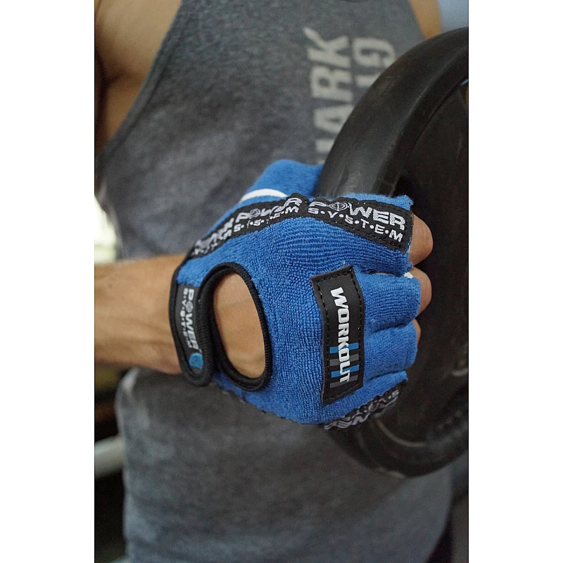 Перчатки для фитнеса и тяжелой атлетики Power System Workout PS-2200 Blue L