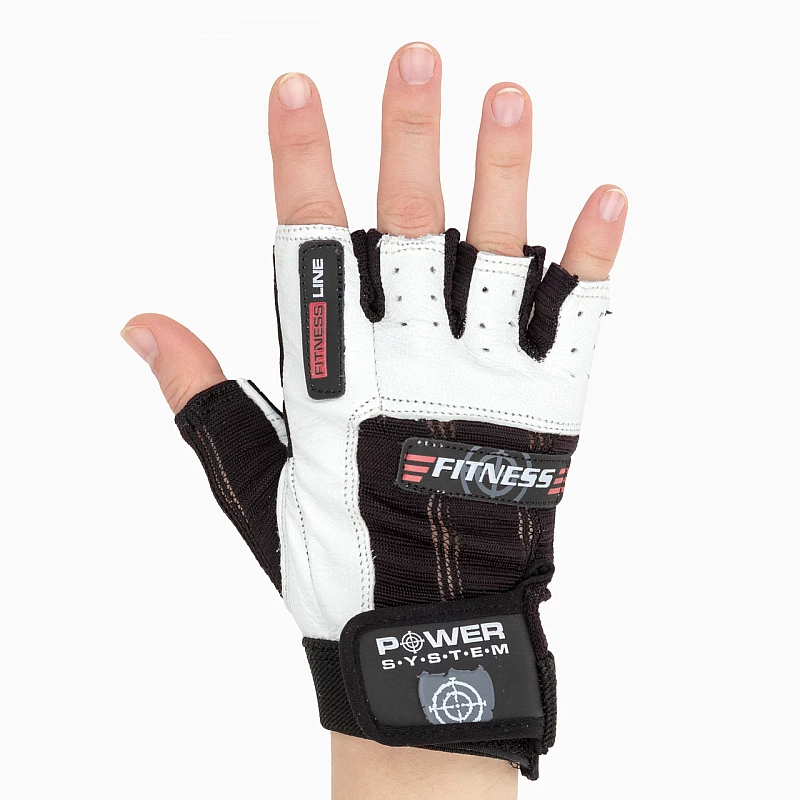 Перчатки для фитнеса и тяжелой атлетики Power System Fitness PS-2300 Black/White S