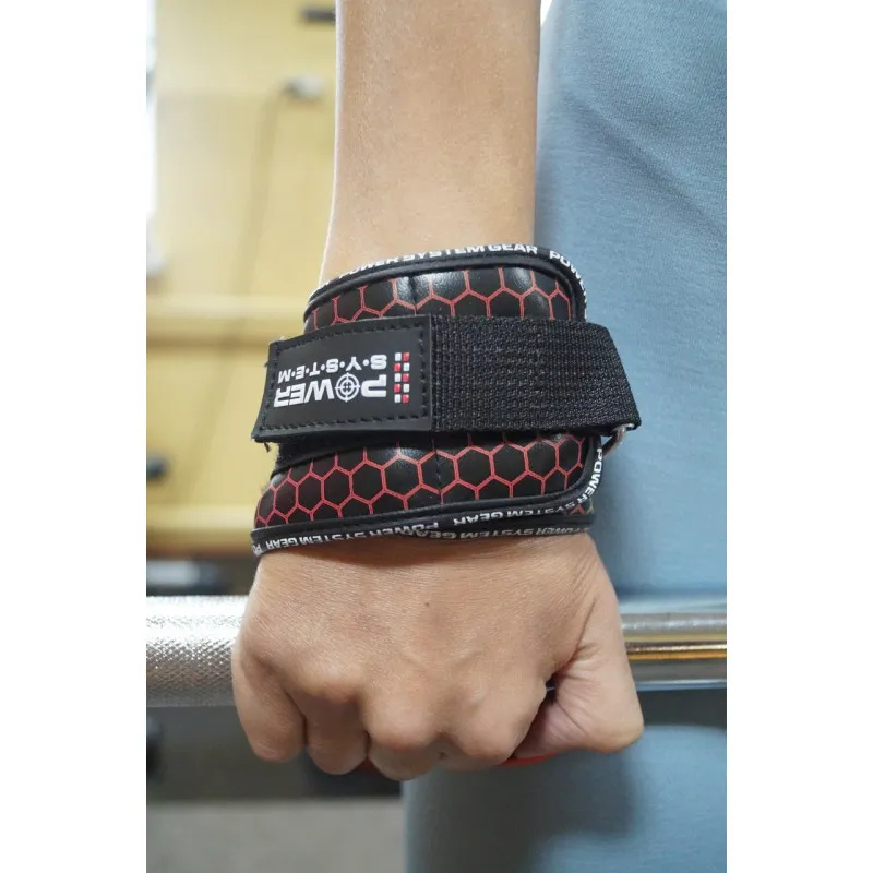 Крюки для тяги на запястья Power System Hooks V2 PS-3360 Black/Red XL
