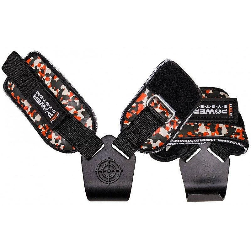 Крюки для тяги на запястья Power System Hooks Camo PS-3370 Black/Red L