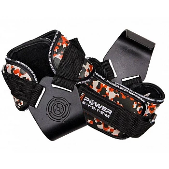 Крюки для тяги на запястья Power System Hooks Camo PS-3370 Black/Red XL
