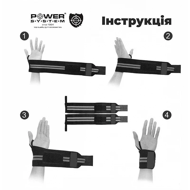 Кистевые бинты Power System Wrist Wraps PS-3500 Blue/Black
