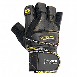 Перчатки для фитнеса и тяжелой атлетики Power System Ultimate Motivation PS-2810 Black Yellow Line M