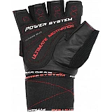 Перчатки для фитнеса и тяжелой атлетики Power System Ultimate Motivation PS-2810 Black Red Line L