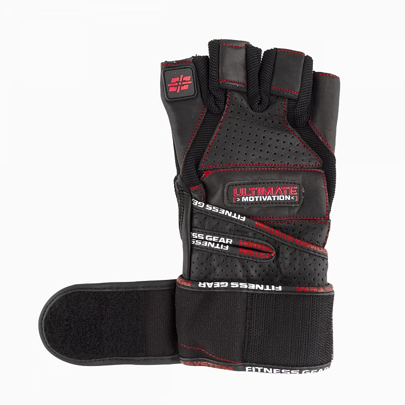 Перчатки для фитнеса и тяжелой атлетики Power System Ultimate Motivation PS-2810 Black Red Line XL
