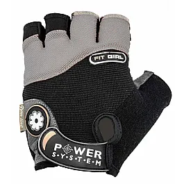 Перчатки для фитнеса и тяжелой атлетики Power System Fit Girl Женские PS-2900 Black/Grey S