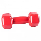 Гантели для фитнеса и аэробики обрезиненные Power System 3 kg PS-4026 Red (1 шт.)