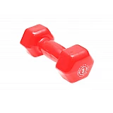 Гантели для фитнеса и аэробики обрезиненные Power System 3 kg PS-4026 Red (1 шт.)