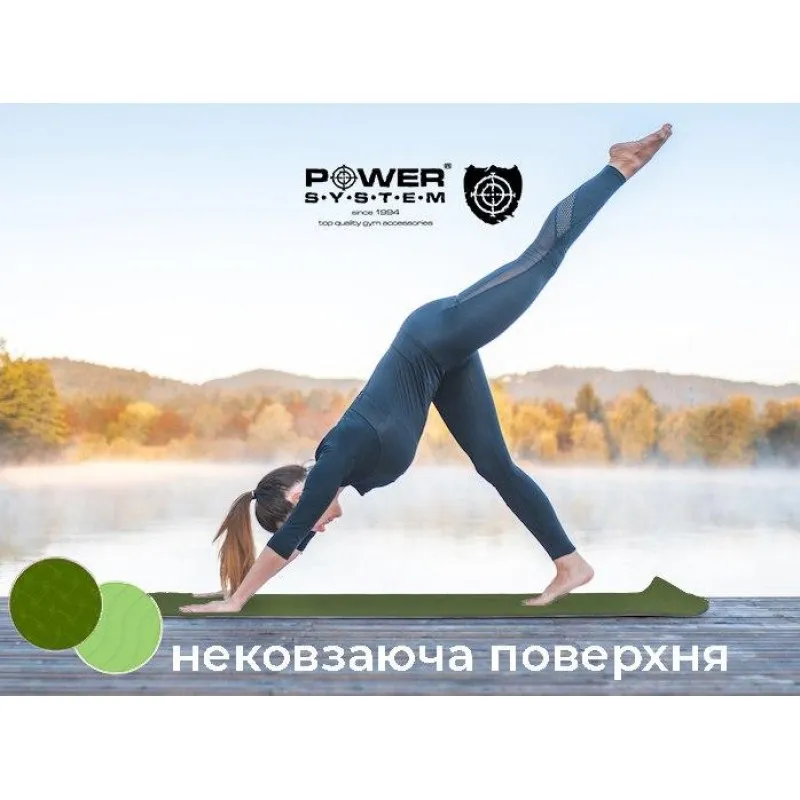Коврик для йоги и фитнеса Power System Yoga Mat Premium PS-4060 Green