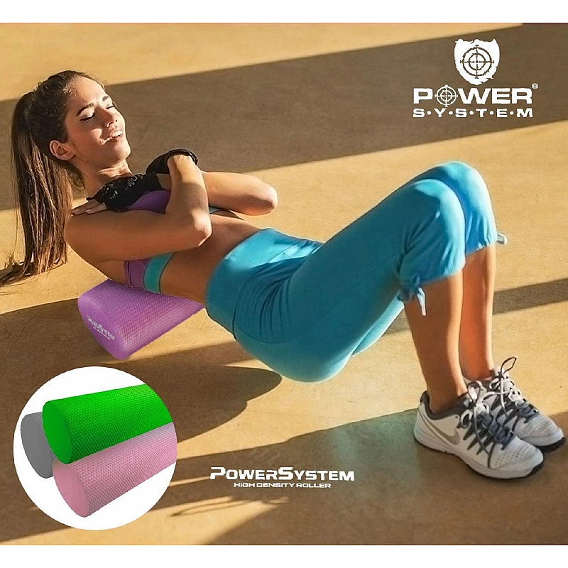 Массажный ролик для фитнеса и аэробики  Power System Fitness Roller PS-4075 Pink (90*15)
