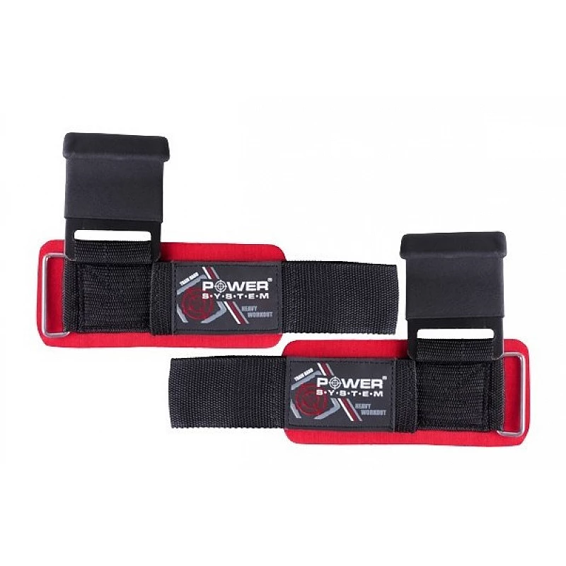 Крюки для тяги на запястья Power System Hardcore Hooks PS-3310 Black/Red