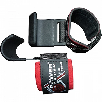 Крюки для тяги на запястья Power System Hardcore Hooks PS-3310 Black/Red