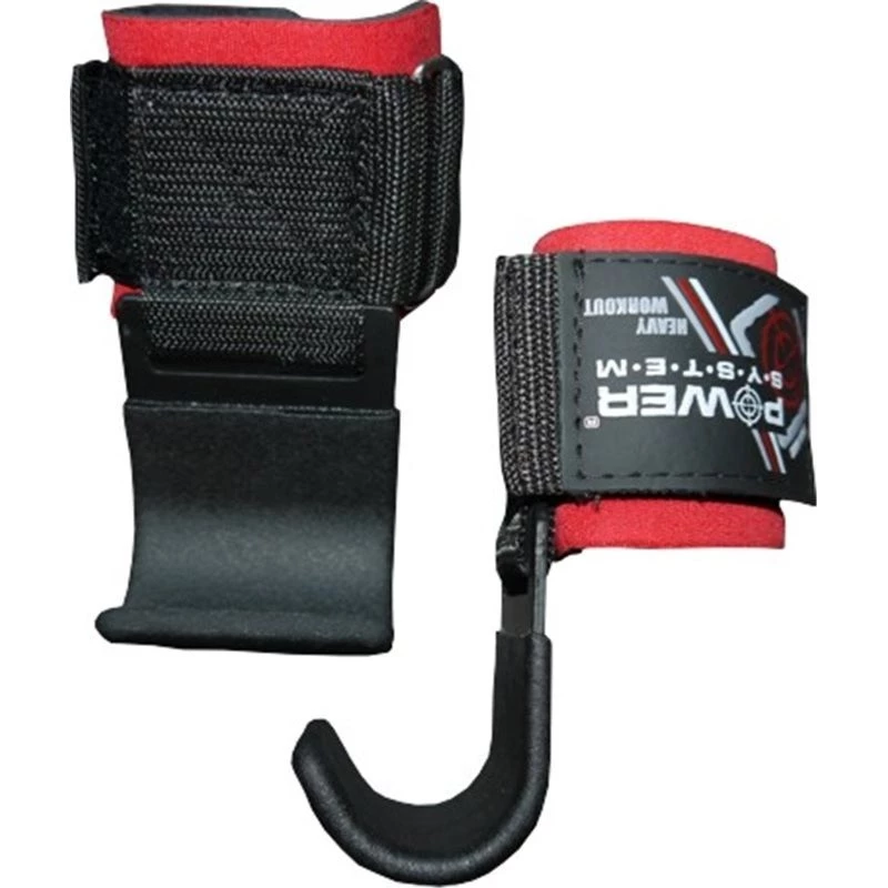 Крюки для тяги на запястья Power System Hardcore Hooks PS-3310 Black/Red