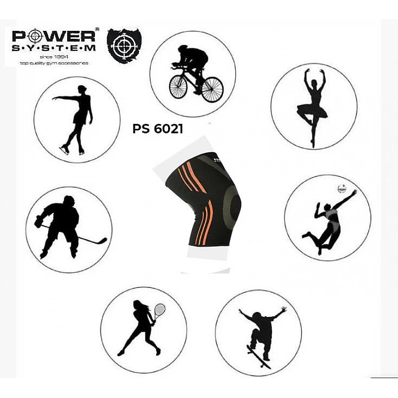 Наколенники спортивные Power System Knee Support Evo PS-6021 Black/Orange M