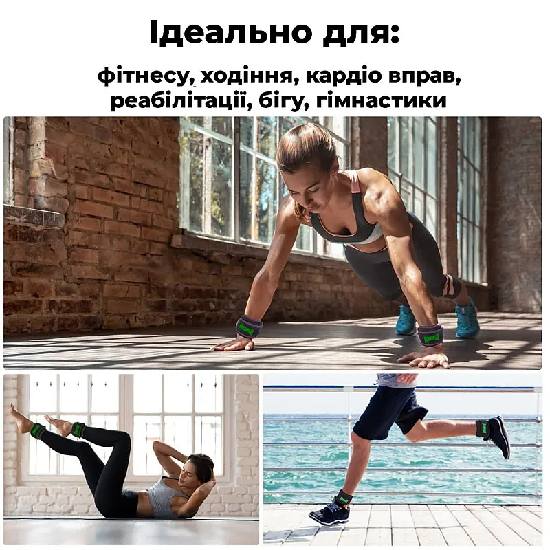 Манжеты-утяжелители универсальные PowerPlay 4335 (2*2 кг) Черные