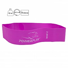Фитнес-резинка PowerPlay 4140 Level 2 (600*60*0.8мм, 10 кг) Фиолетовая