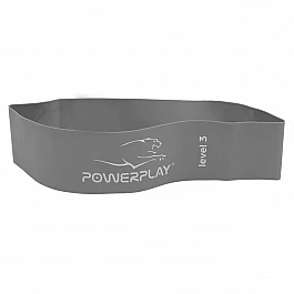 Фитнес-резинка PowerPlay 4140 Level 3 (600*60*1.0 мм, 15 кг) Серая
