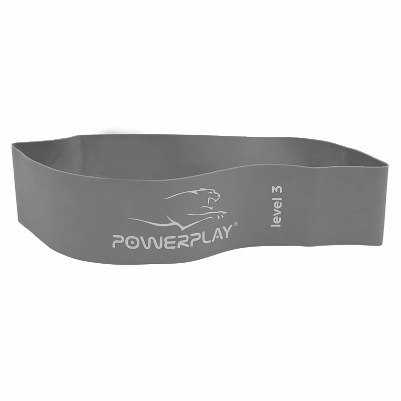 Фитнес-резинка PowerPlay 4140 Level 3 (600*60*1.0 мм, 15 кг) Серая