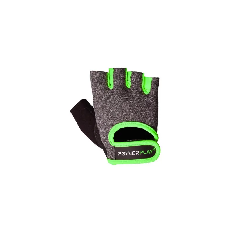 Перчатки для фитнеса PowerPlay 2935 женские Серо-Зеленые S