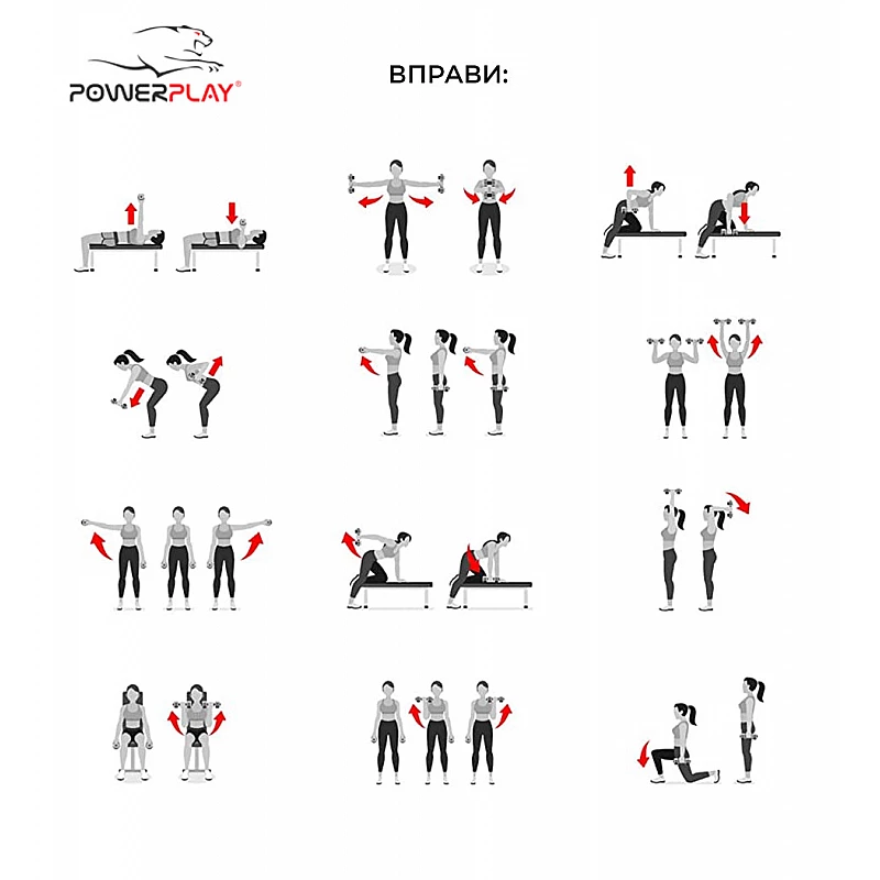 Гантель PowerPlay 4125 вінілова 2.5 кг Фіолетова