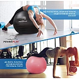 М'яч для фітнесу PowerPlay 4001 65см Рожевий + насос