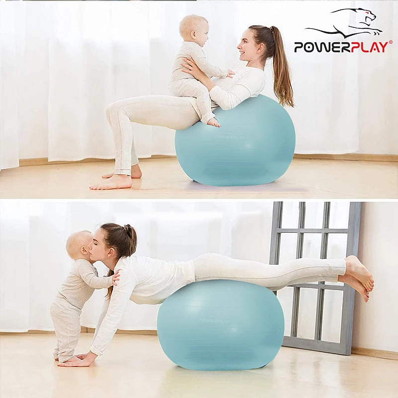 М'яч для фітнесу PowerPlay 4001 75см Зелений + насос