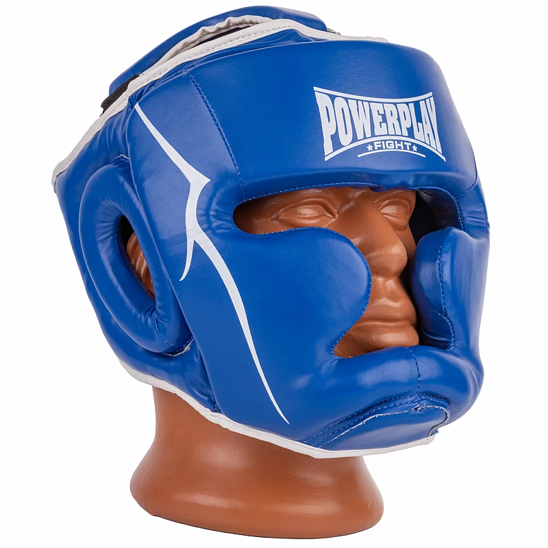 Боксерский шлем тренировочный PowerPlay 3100 PU Синий M