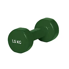 Гантель PowerPlay 4125 виниловая 1.5 кг Зеленая