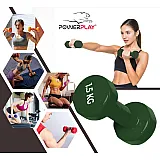 Гантель PowerPlay 4125 виниловая 1.5 кг Зеленая