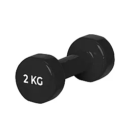 Гантель PowerPlay 4125 виниловая 2 кг Черная